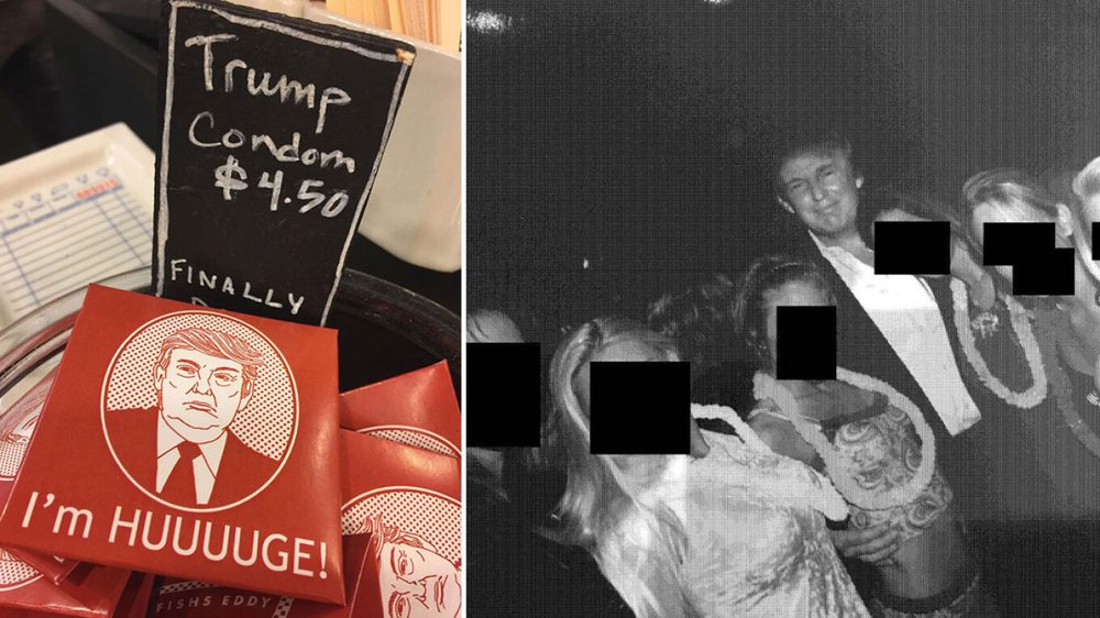 Dalin FOTO t&euml; reja/ Prezervativ&euml; dhe Trump i rrethuar nga femra