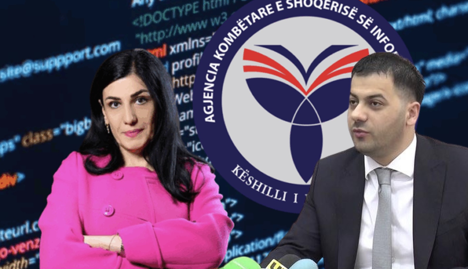 Arben Ahmetaj duke folur me gazetarët e emisionit Report në Raitre