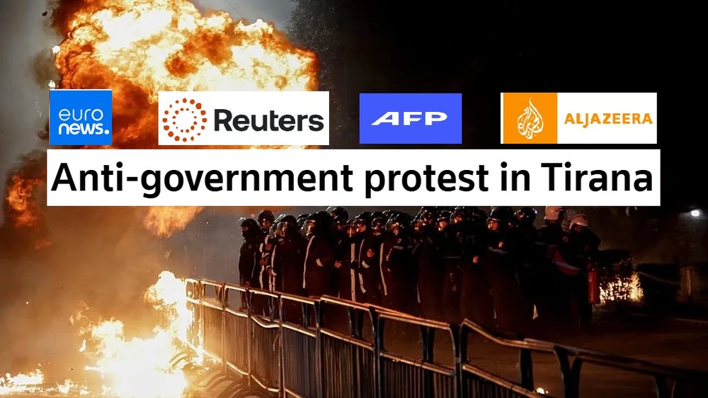 Protesta n&euml; Tiran&euml;, jehon&euml; n&euml; mediat e huaja: K&euml;rkohet