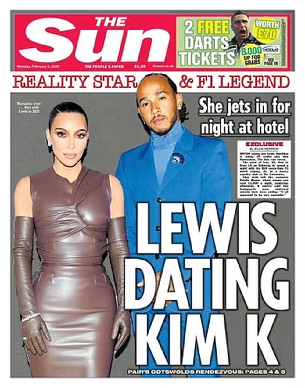 The Sun zbulon t&euml; dashur&euml;n e Lewis Hamilton: "Me Kim Kardashian