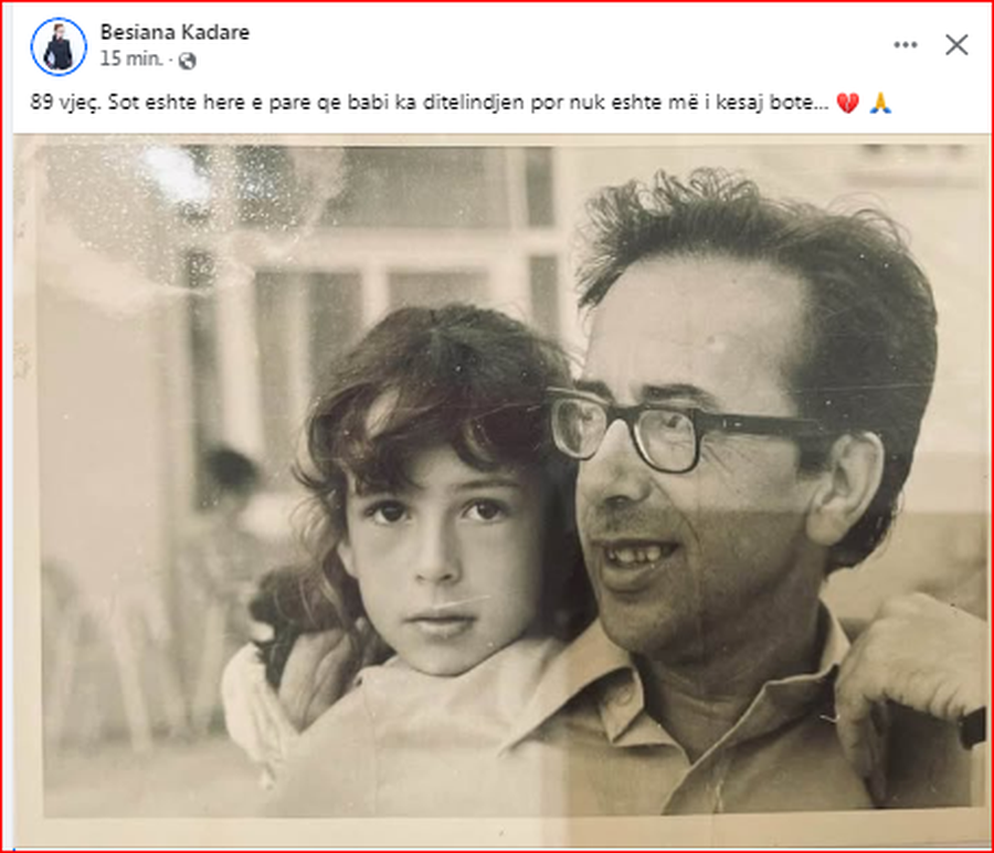 FOTO e rrallë/ Vajza e Ismail Kadaresë me të atin, mesazhi i saj