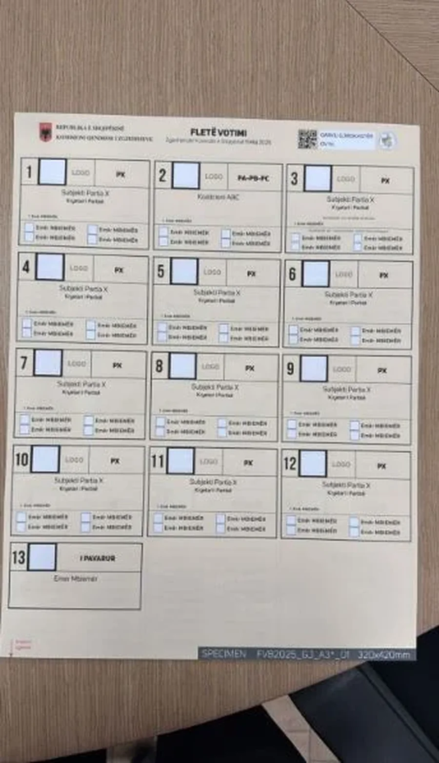 FOTOLAJM/ Publikohet modeli i fletës së votimit për zgjedhjet e