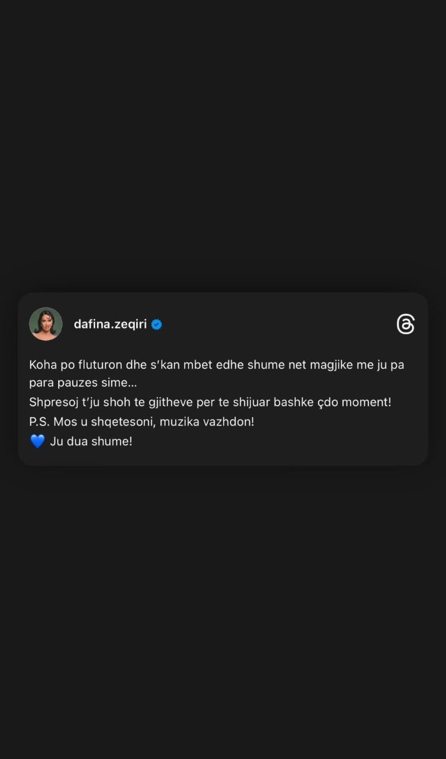 “Koha po fluturon” - Dafina Zeqiri paralajmëron largimin nga