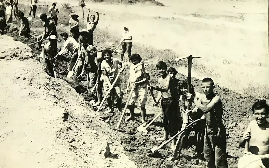 FOTO HISTORIKE/ Gjimnazistët e Elbasanit vullnetarë në