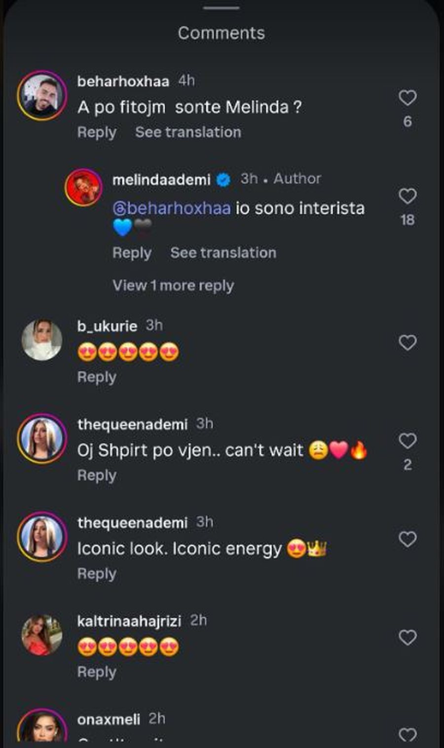 Këngëtarja Melinda Ademi tregon mbështetjen për Interin