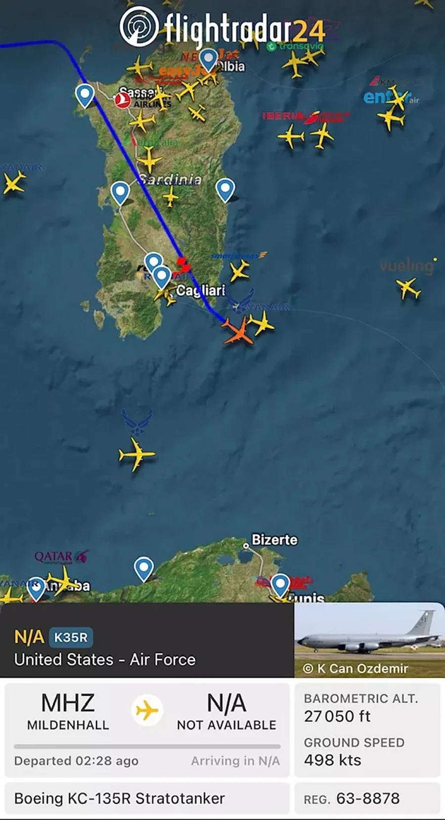 Çfarë po ndodh? Lëvizja e avionëve ushtarakë, SHBA