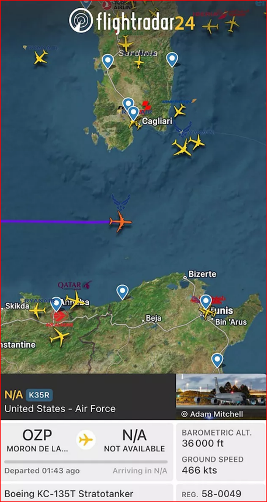 Çfarë po ndodh? Lëvizja e avionëve ushtarakë, SHBA