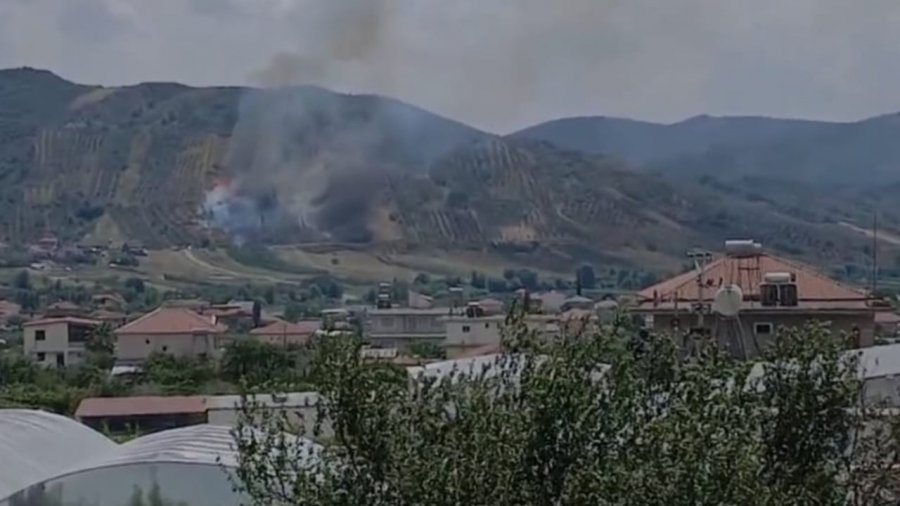 Zjarri në Gryksh të Peqinit, flakët përfshijnë një