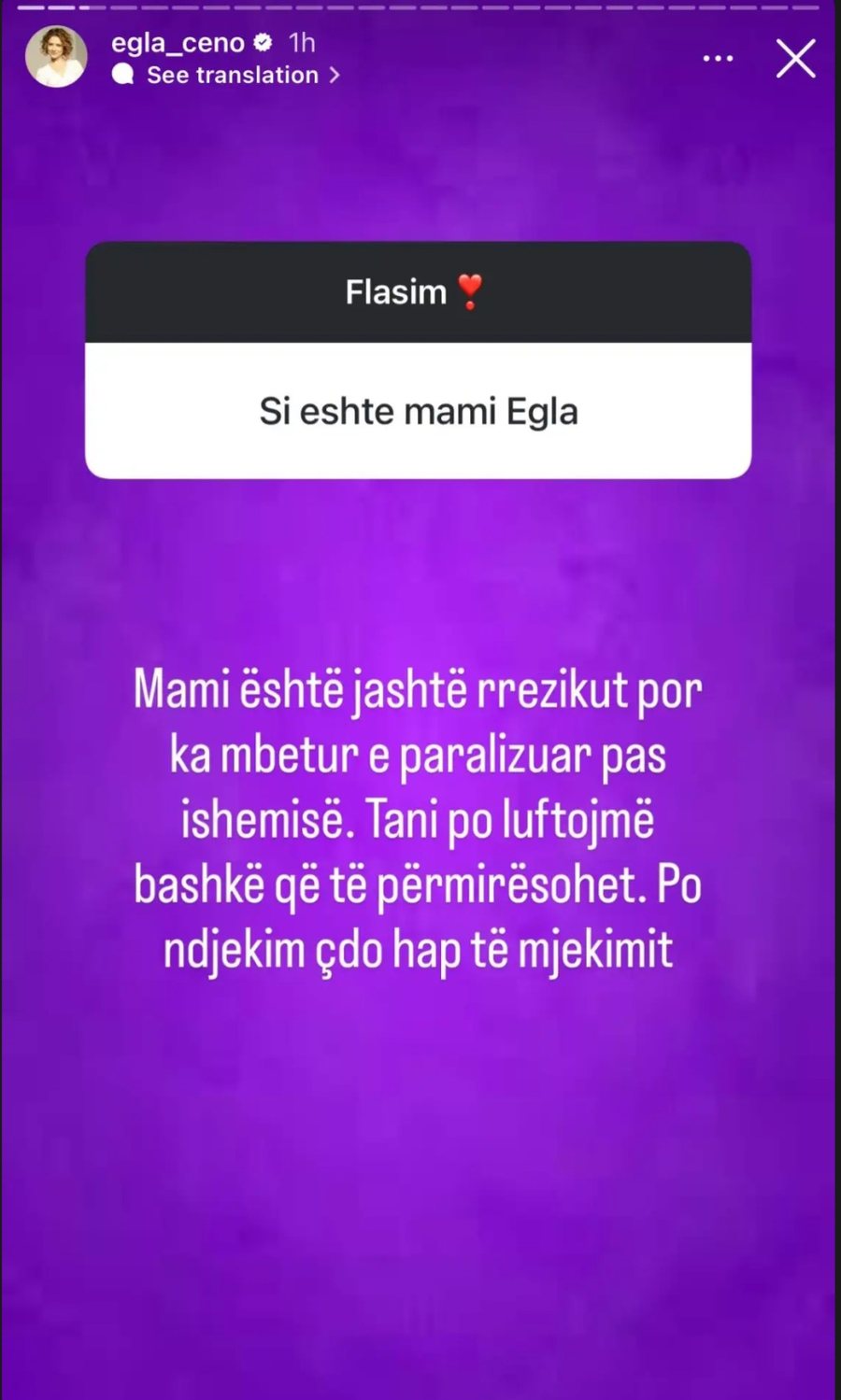 Egla Ceno ndan lajmin prekës për nënën e saj!
