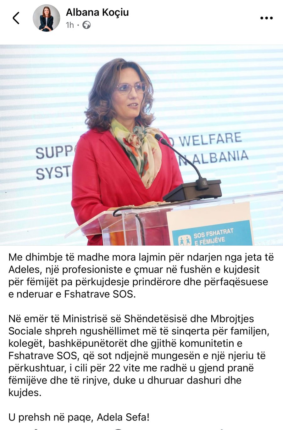 LAJM I TRISHTË/ Ndahet nga jeta drejtoresha e SOS Fshatrave të