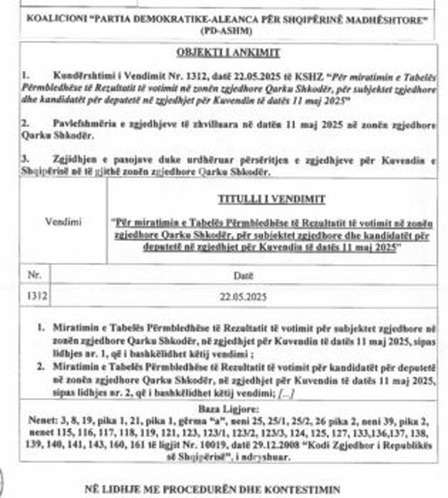 Partia Demokratike kërkon anulimin e zgjedhjeve në Shkodër
