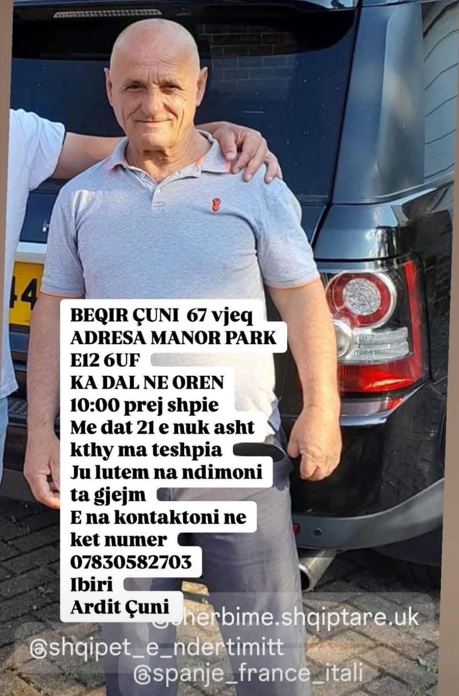 Zhduket 67-vjeçari shqiptar në Londër, i biri apel në