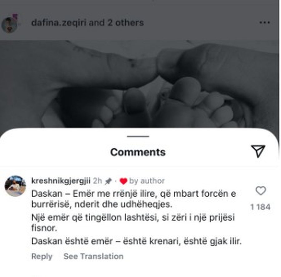 Dafina Zeqiri e quan djalin Daskan, bashkëshorti i saj tregon kuptimin e
