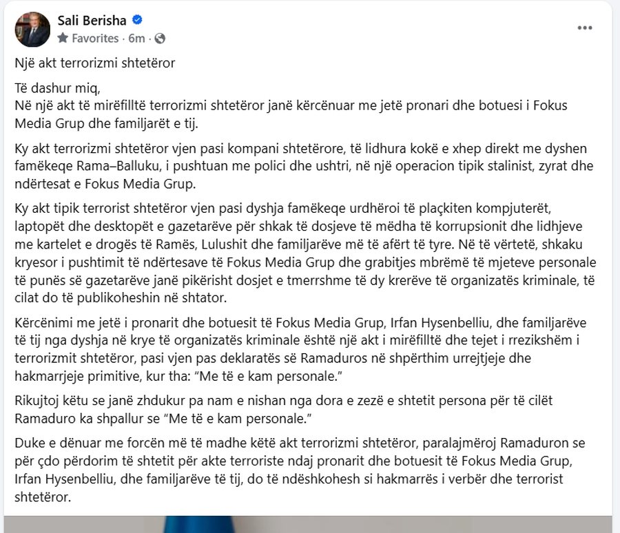"Me të e kam personale", Sali Berisha zbulon MESAZHIN për