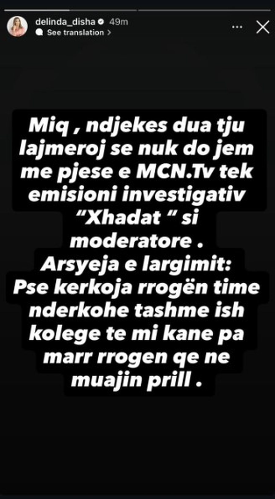 Delinda Disha largohet nga MCN, aktorja: Nuk mora rrogën time!