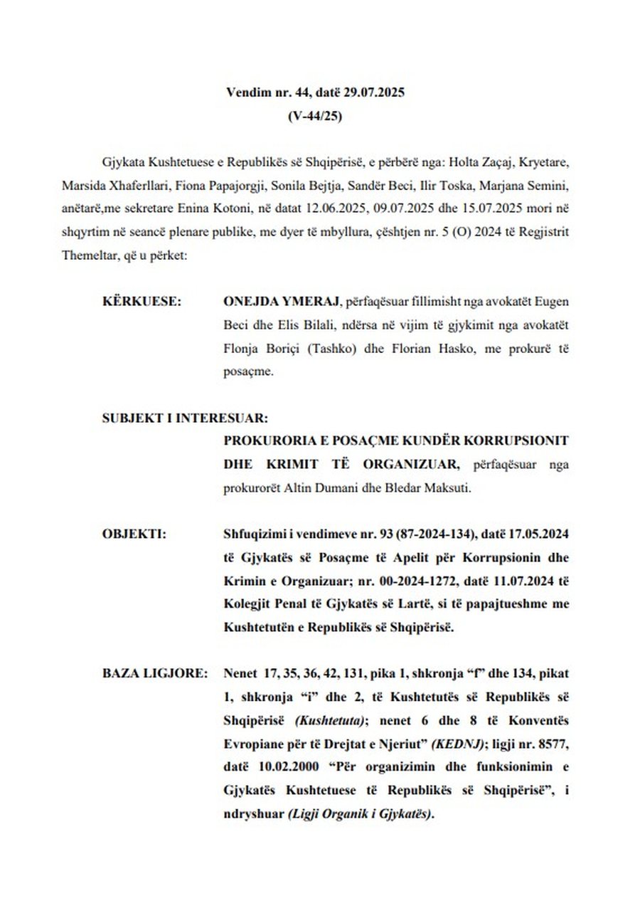 Gjykata Kushtetuese i vendos “kufij” SPAK-ut: Nuk mund të