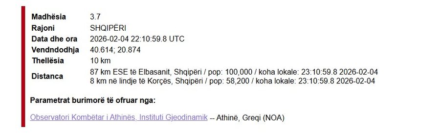 LAJM I FUNDIT/ Tjetër tërmet i fortë trondit juglindjen e