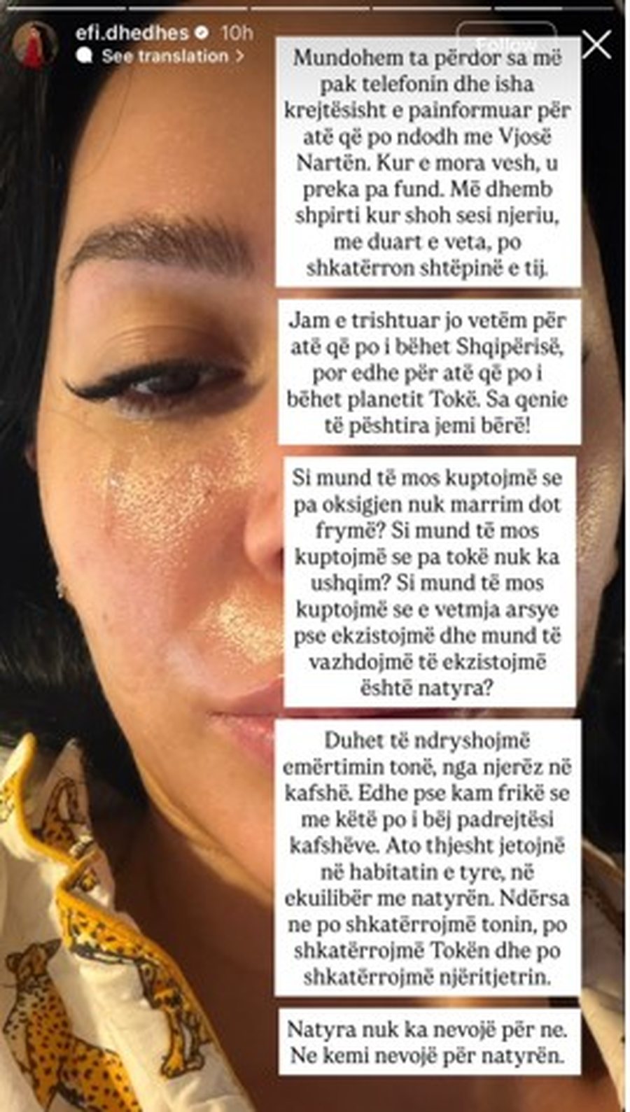 Çfarë i ka ndodhur Efi Dhedhes? Shfaqet me lot në sy: Mundohem