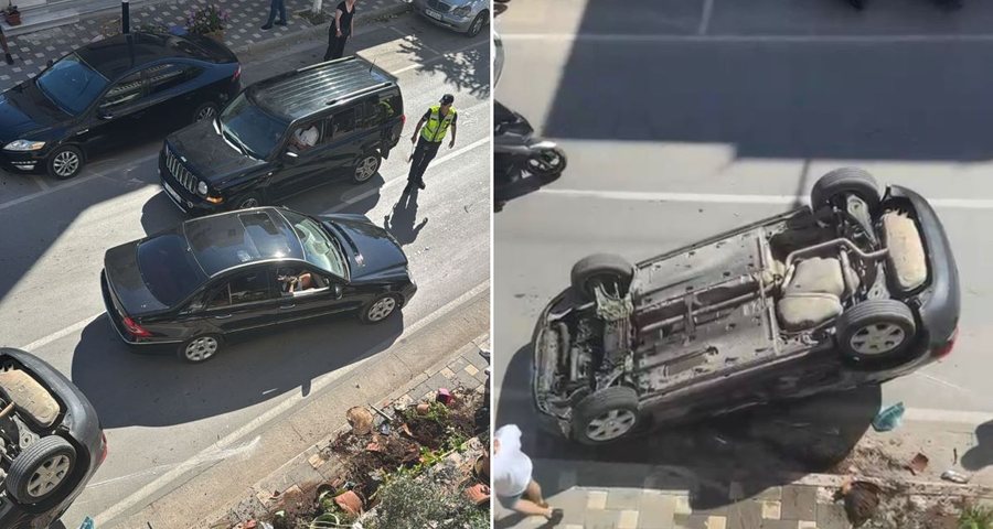 E frikshme n&euml; Sarand&euml;! Pas p&euml;rplasjes mes dy makinave, mjeti