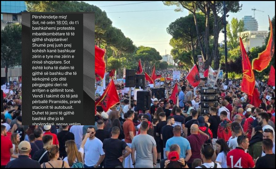 Protesta n&euml; Tiran&euml;, PD fton an&euml;tar&euml;t e saj t&euml;