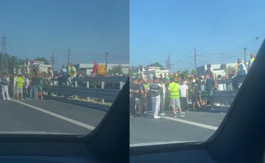 Protestuesit bllokojn&euml; autostrad&euml;n Tiran&euml;-Durr&euml;s, krijohen