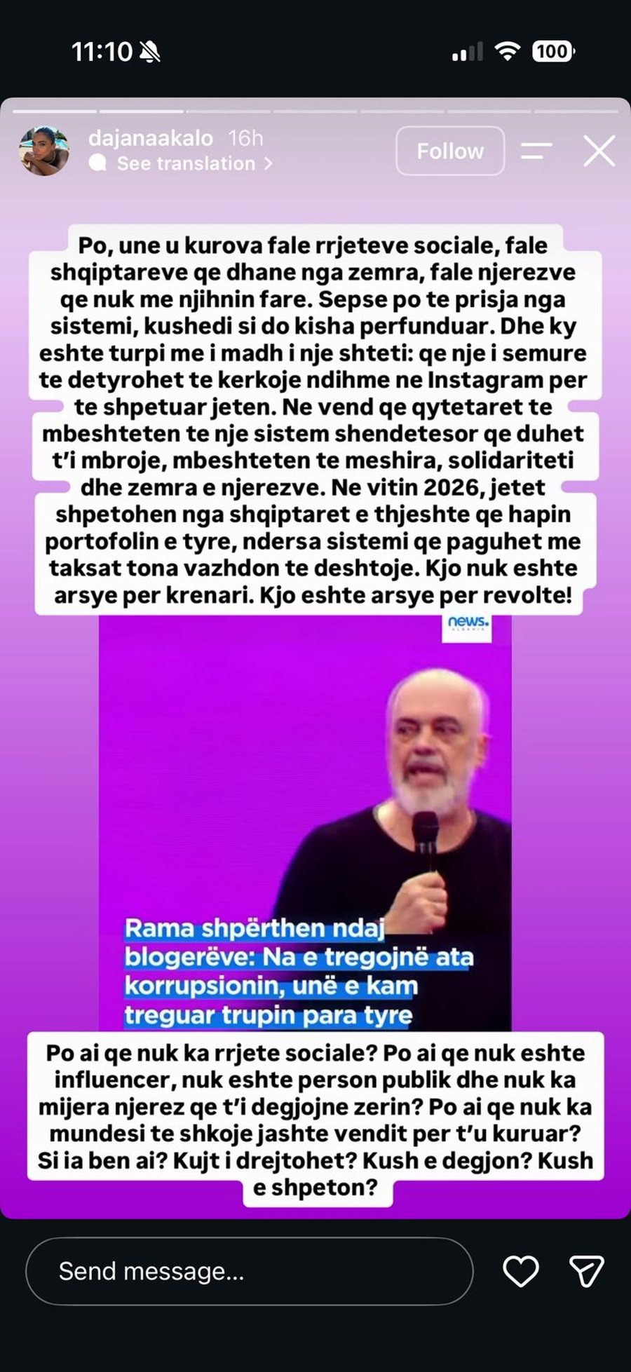 &ldquo;Mua m&euml; shp&euml;tuan shqiptar&euml;t me GoFoundMe!&rdquo; Dajana