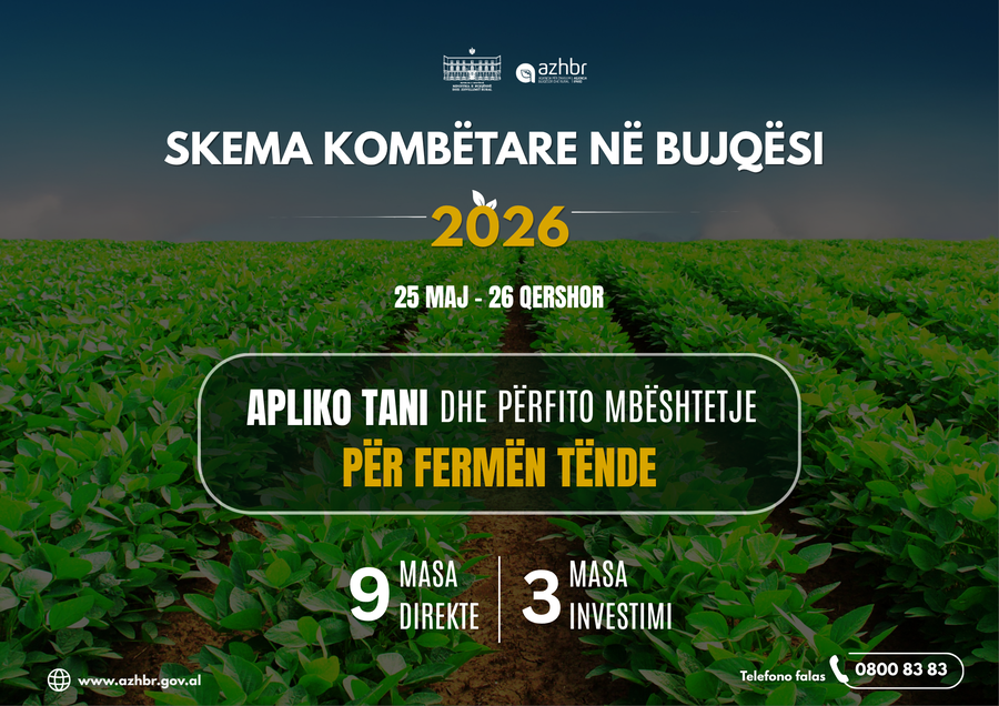 Skema Komb&euml;tare e Mb&euml;shtetjes n&euml; Bujq&euml;si 2026, mbi 19