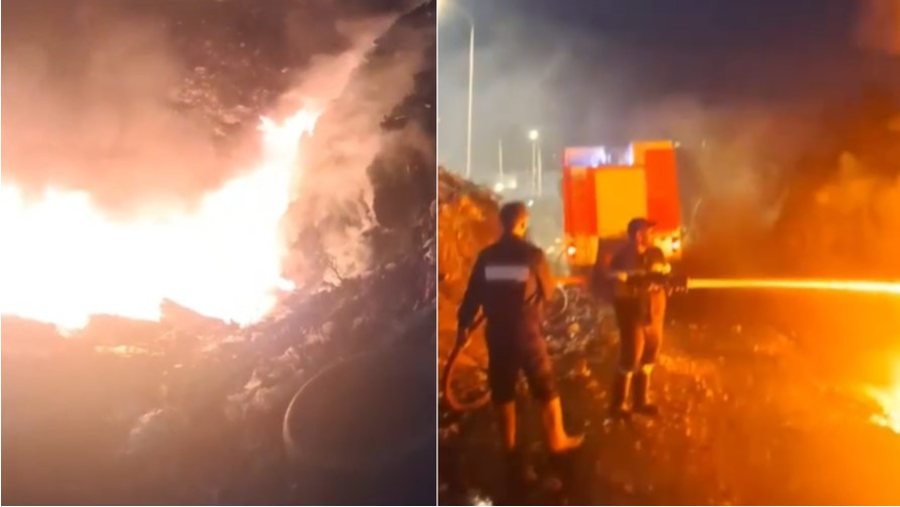 Alarm n&euml; Vlor&euml;, rindizet zjarri n&euml; venddepozitimin e mbetjeve