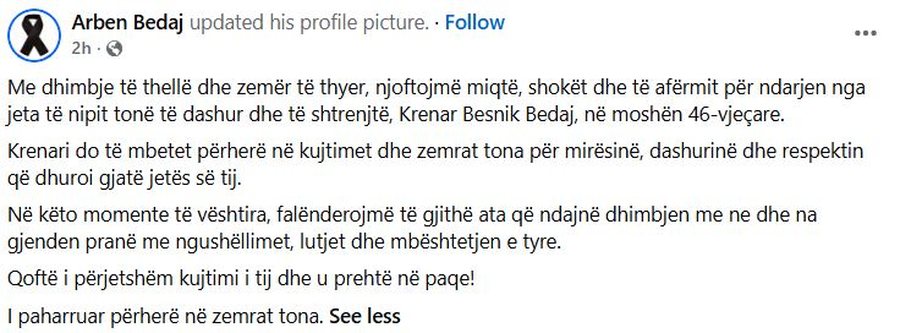 E trisht&euml;! Arresti kardiak i merr jet&euml;n n&euml; mosh&euml;n