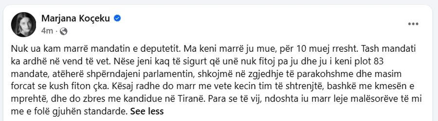 U largua nga Grupi i PS, Marjana Koçeku shpërthen keq ndaj