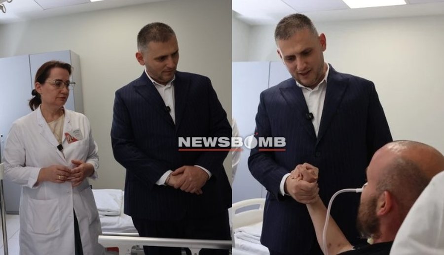 Drejtori Hita viziton n&euml; spital policin e plagosur n&euml; Maliq: T&euml;