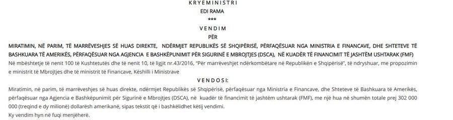 Miratohet VKM-ja! SHBA i jep Shqip&euml;ris&euml; 302 milion&euml; dollar&euml;