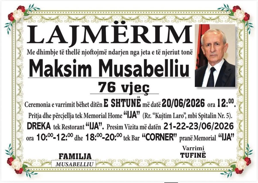 Ndahet papritur nga jeta mjeku stomatolog Maksim Musabelliu, ishte Qytetari