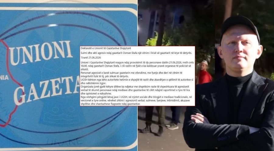 Unioni i Gazetar&euml;ve D&Euml;NON sulmet ndaj gazetarit Osman Stafa: