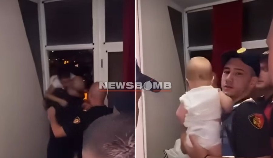 Foshnja 8-muajshe qan n&euml; krah&euml;t e efektivit, momenti kur polic&euml;t