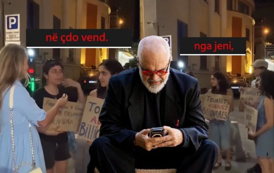 Iranian&euml;t protestojn&euml; n&euml; Tiran&euml;, Rama publikon VIDEON:
