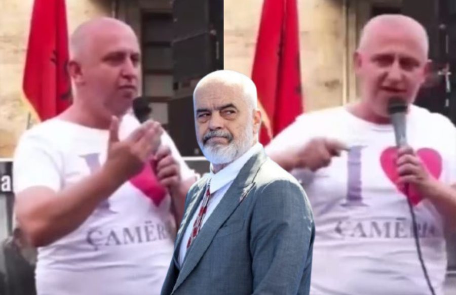 Protestuesi &ccedil;am b&euml;n thirrje kund&euml;r qeveris&euml;, Edi Rama e