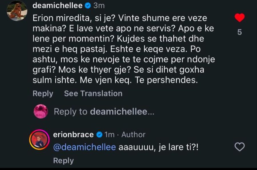 Protesta me vez&euml; ndez debat mes Dea Mishelit dhe Erion Bra&ccedil;es, pas