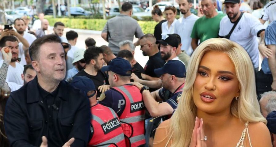Protesta me vez&euml; ndez debat mes Dea Mishelit dhe Erion Bra&ccedil;es, pas
