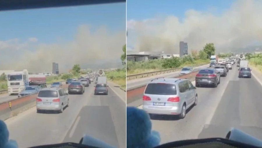 Zjarr i fuqish&euml;m n&euml; Koxhas t&euml; Shijakut, tymi i dendur