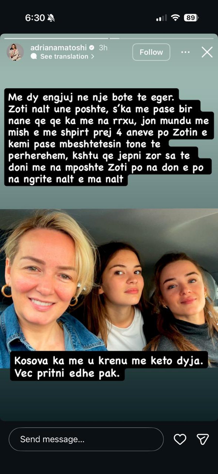Vajza e Adriana Matoshit u kap me drog&euml;! Pasi u "kryq&euml;zua"