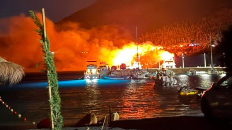 Digjet Porto Palermo, p&euml;rfshihet nga zjarr i p&euml;rmasave t&euml;