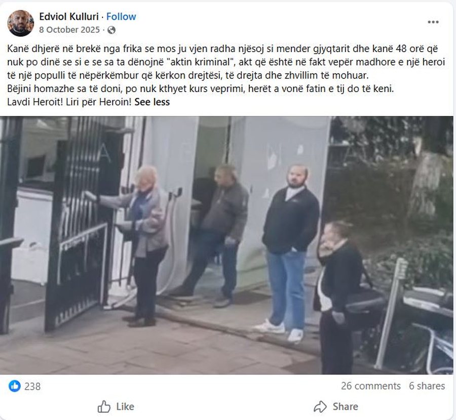 Pjes&euml; e Grupit Koordinues t&euml; Protest&euml;s dhe k&euml;rkon thirrjen e
