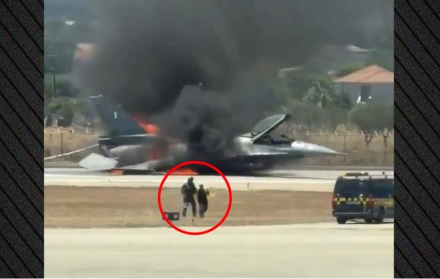 Incident n&euml; Zakynthos! Avioni luftarak p&euml;son defekt gjat&euml; uljes,