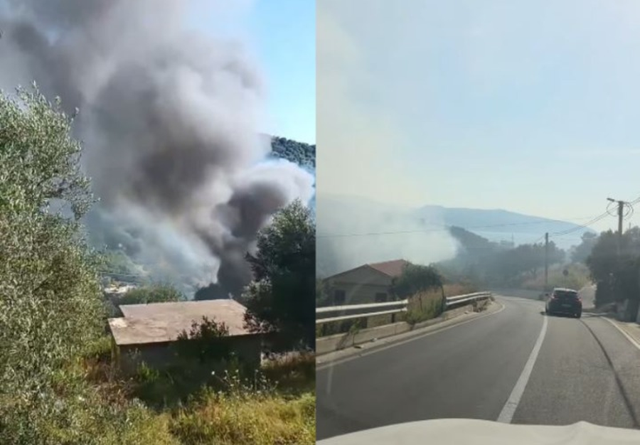 Zjarr i madh n&euml; Kanin&euml; t&euml; Vlor&euml;s, flak&euml;t