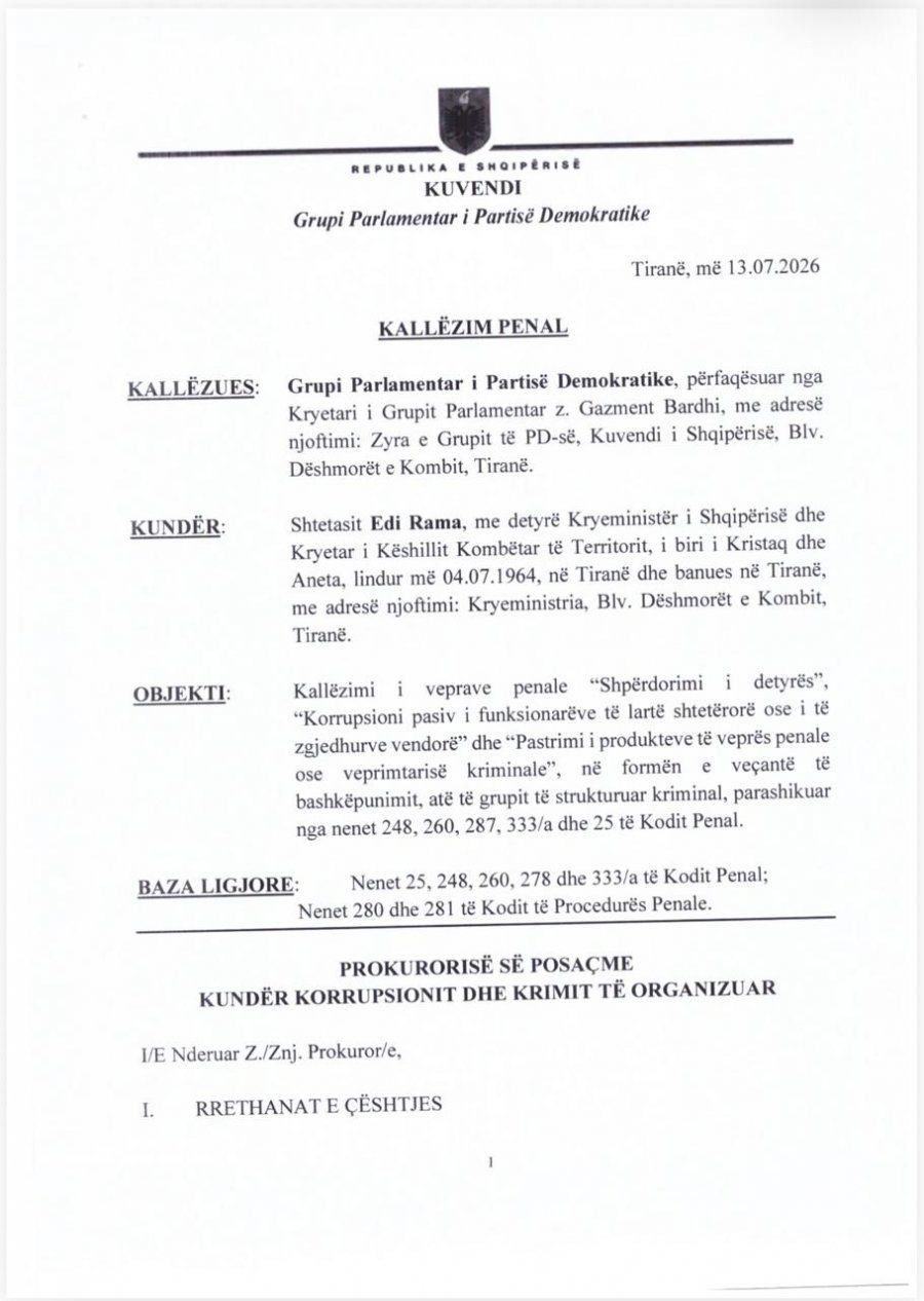 PD dorëzon në SPAK "provat" e librit "Albanian