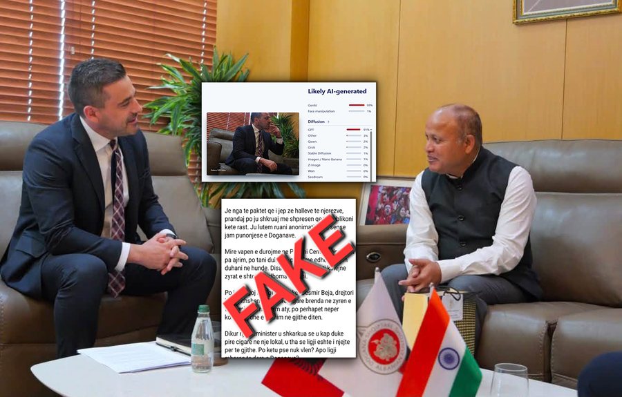 Fotografia zyrtare me ambasadorin e Indis&euml; u manipulua me "AI"
