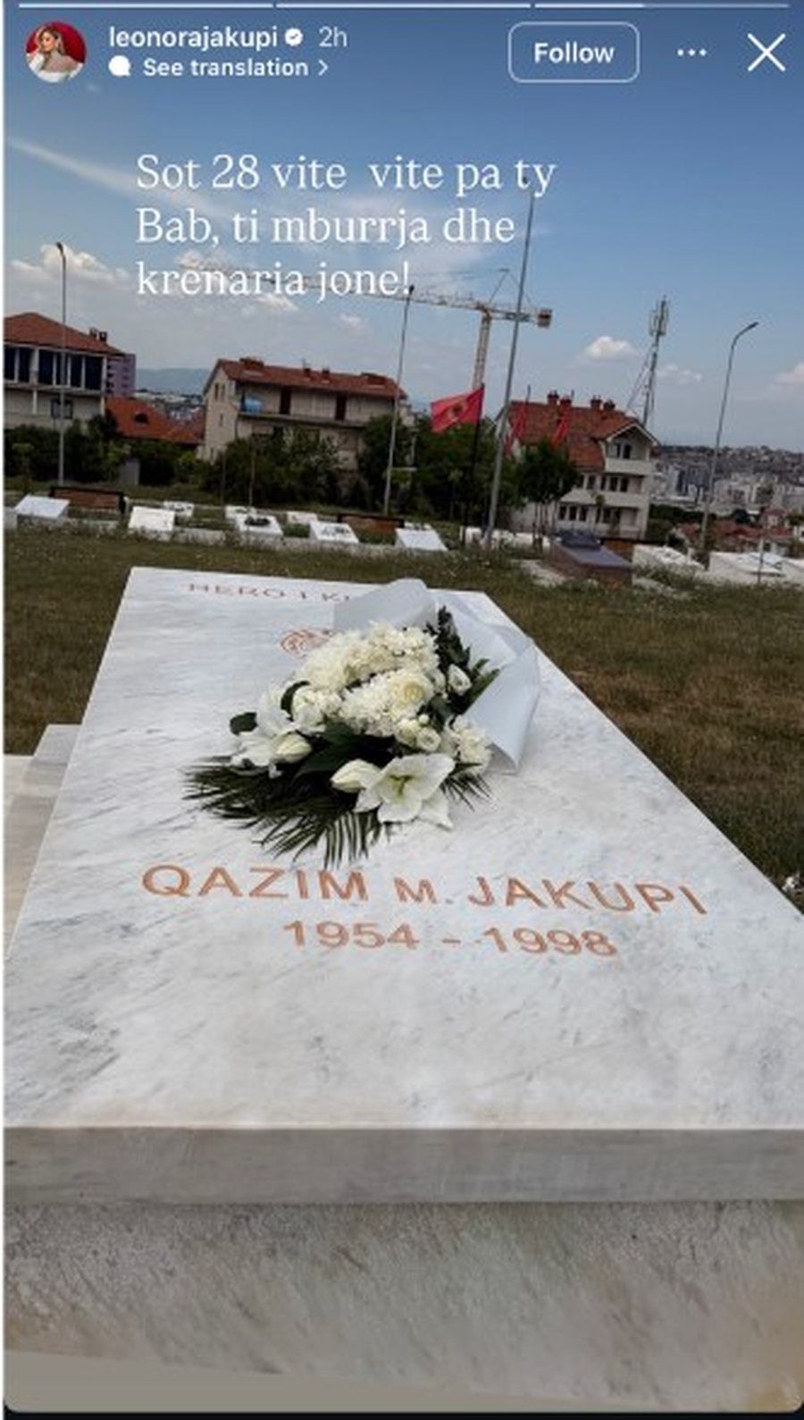 Mes dhimbjes dhe mallit, Leonora Jakupi kujton babain n&euml; 28-vjetorin e