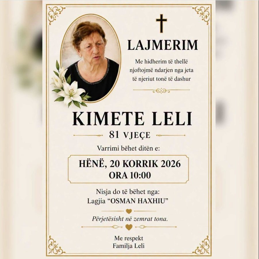 Zi n&euml; familjen Leli, ndahet nga jeta n&euml;na e ish-kryebashkiakut t&euml;