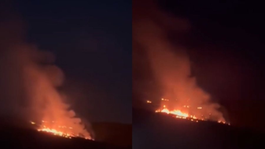 Zjarr n&euml; Kepin e Rodonit, tymi mbulon kodrat pran&euml; plazhit